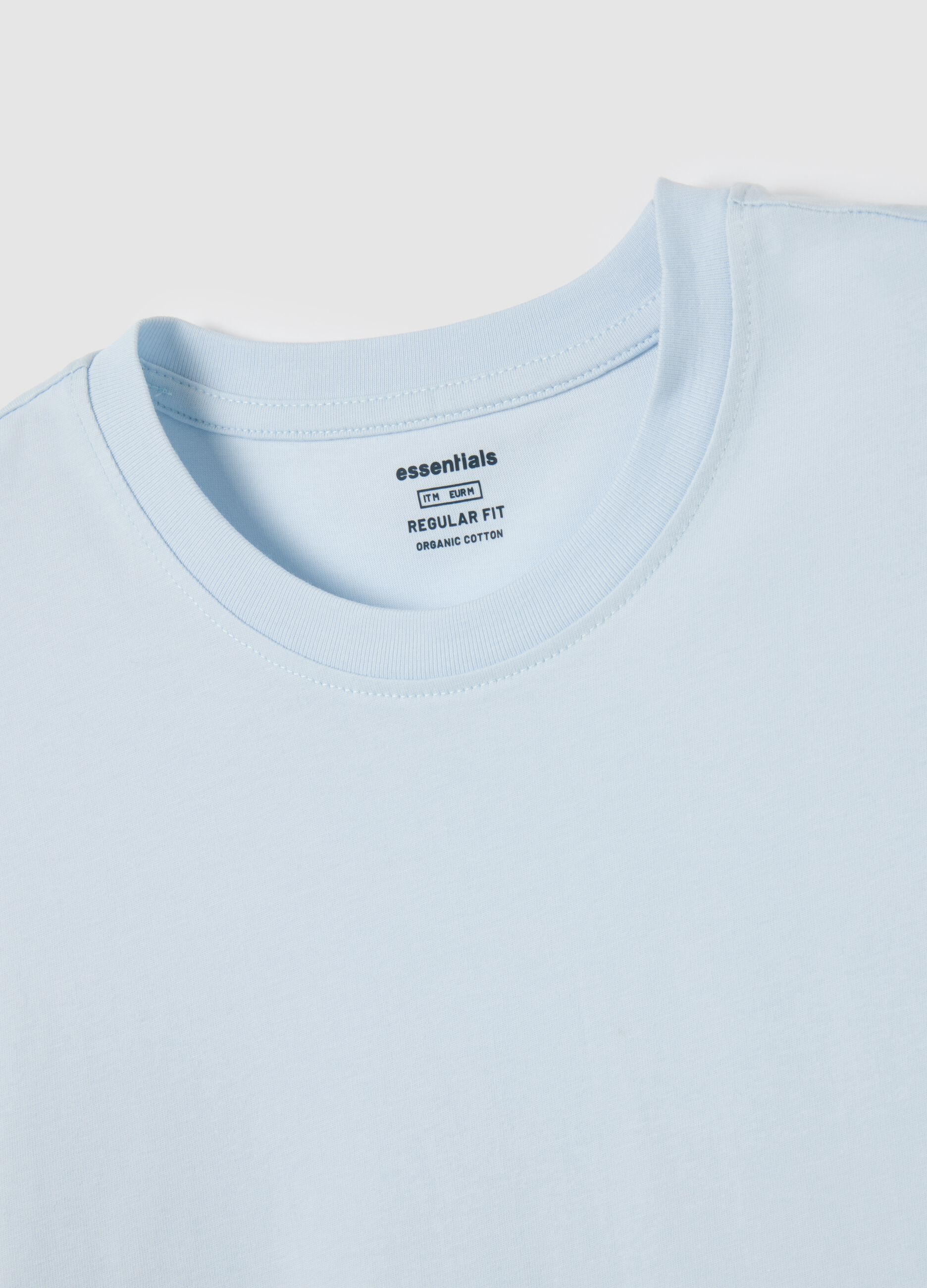 Men's blue regular fit pure cotton T-shirt