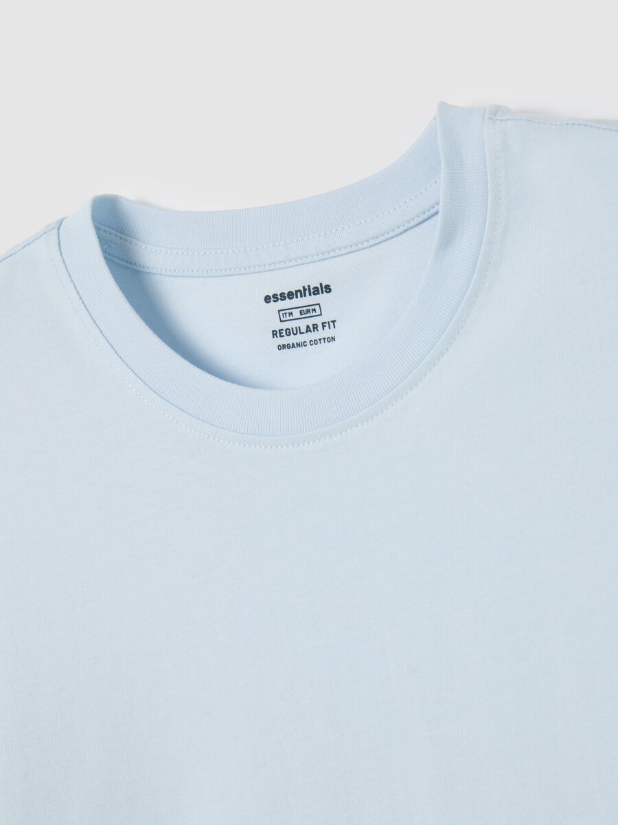 Men's regular fit light blue pure cotton T-shirt_5