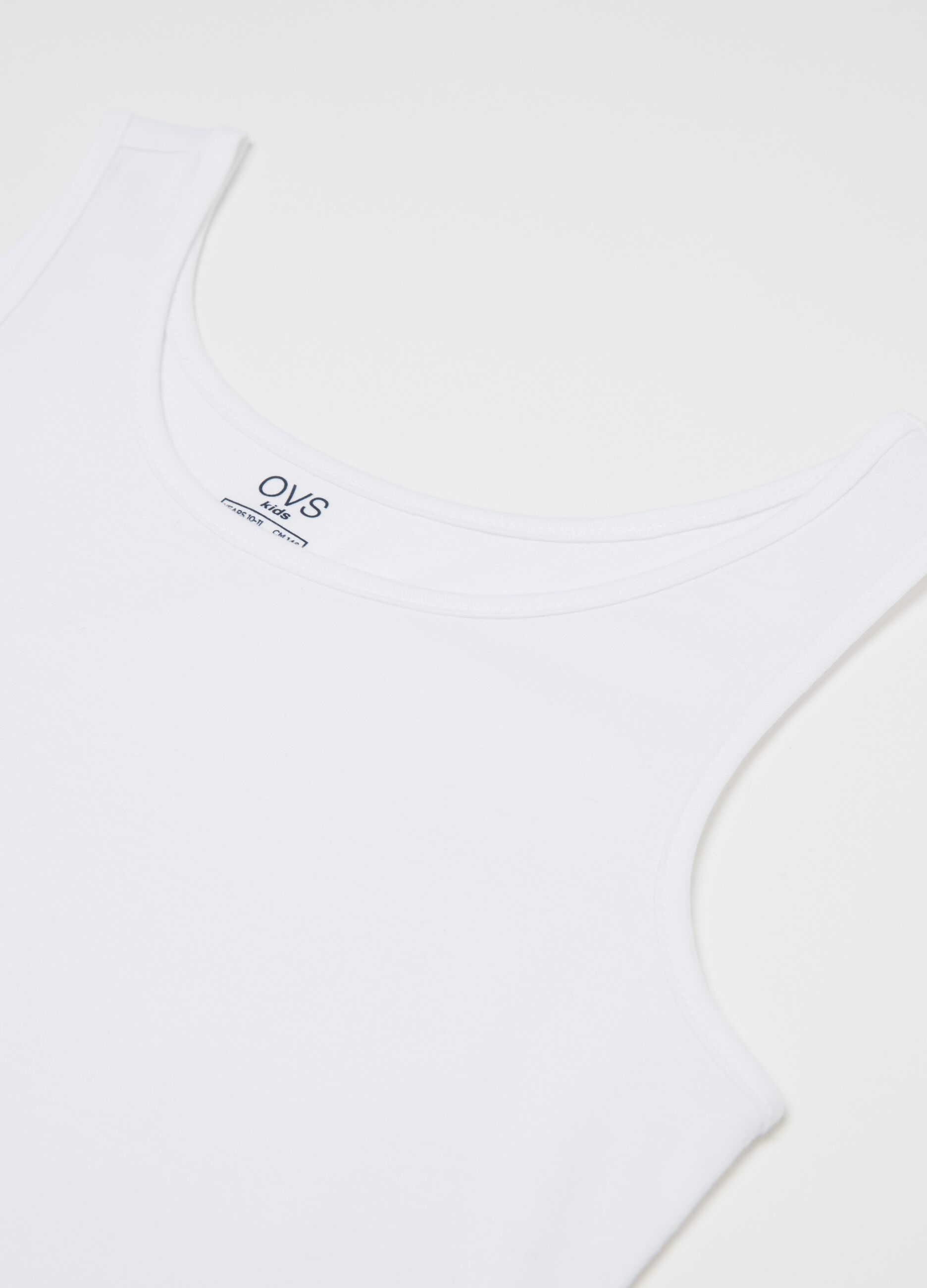 Two-pack organic cotton vests with round neck