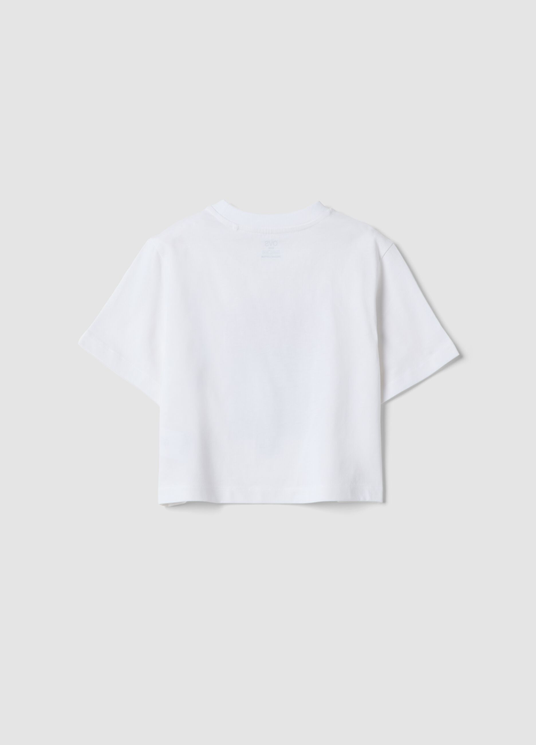 White organic cotton printed T-shirt