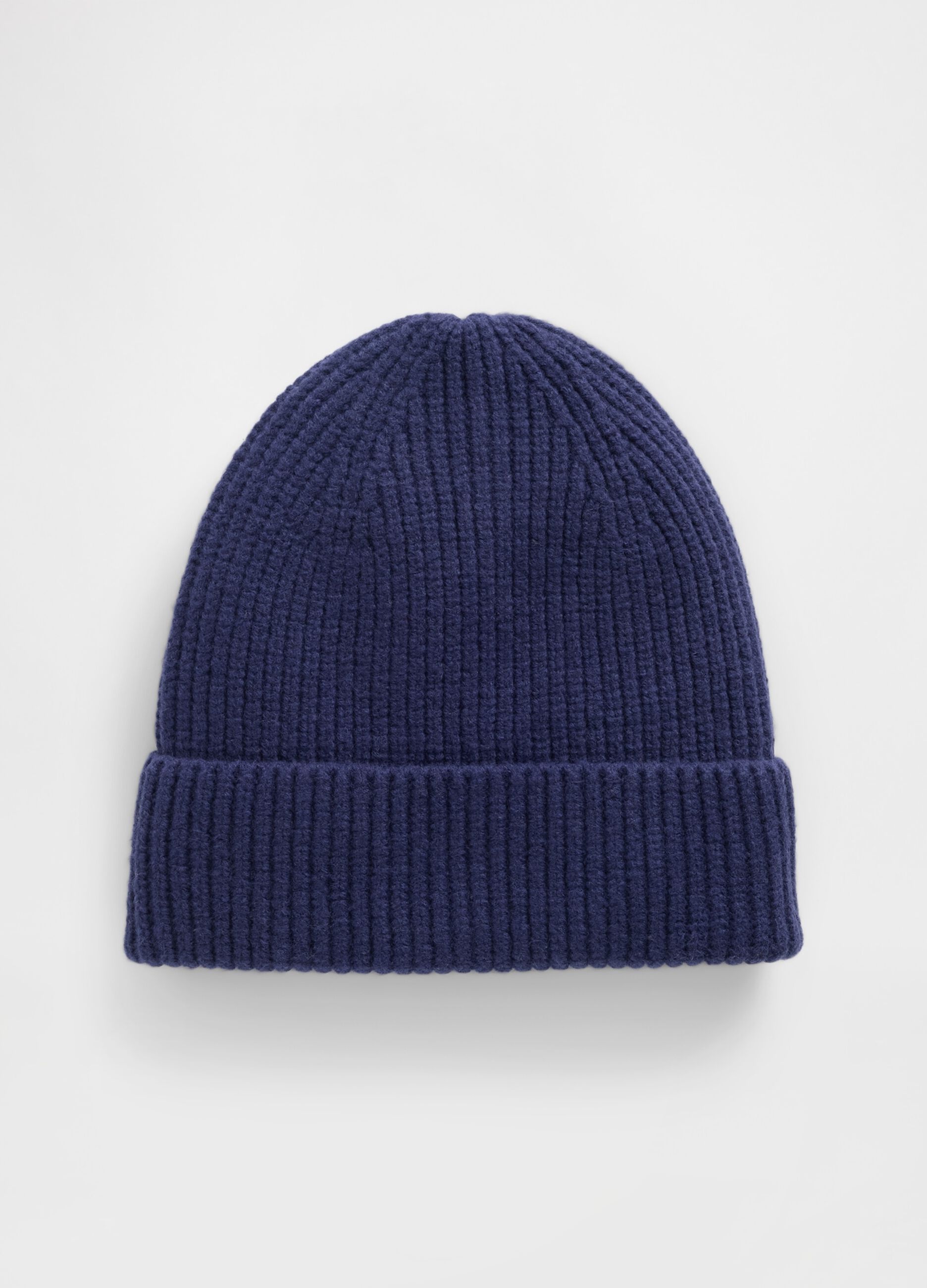 Blue beanie in cotton and acrylic blend