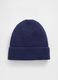 Blue beanie in cotton and acrylic blend_0