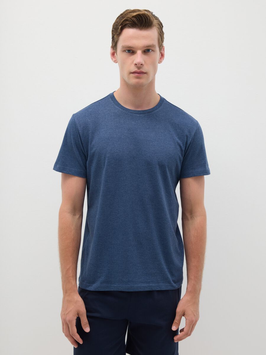 Blue cotton blend pyjamas, regular fit_1