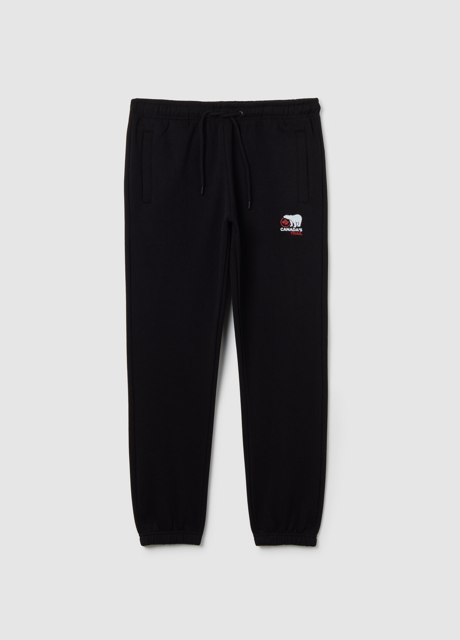 Black Cotton Blend Jogger Pants