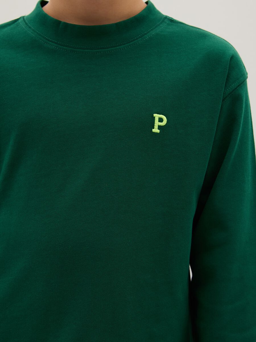 Maglietta da bambino in puro cotone verde regular fit_2