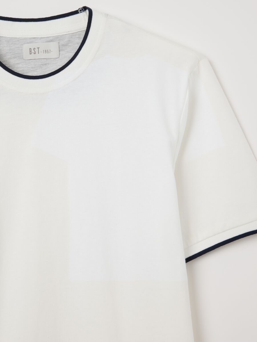 White fitted T-shirt in cotton_5
