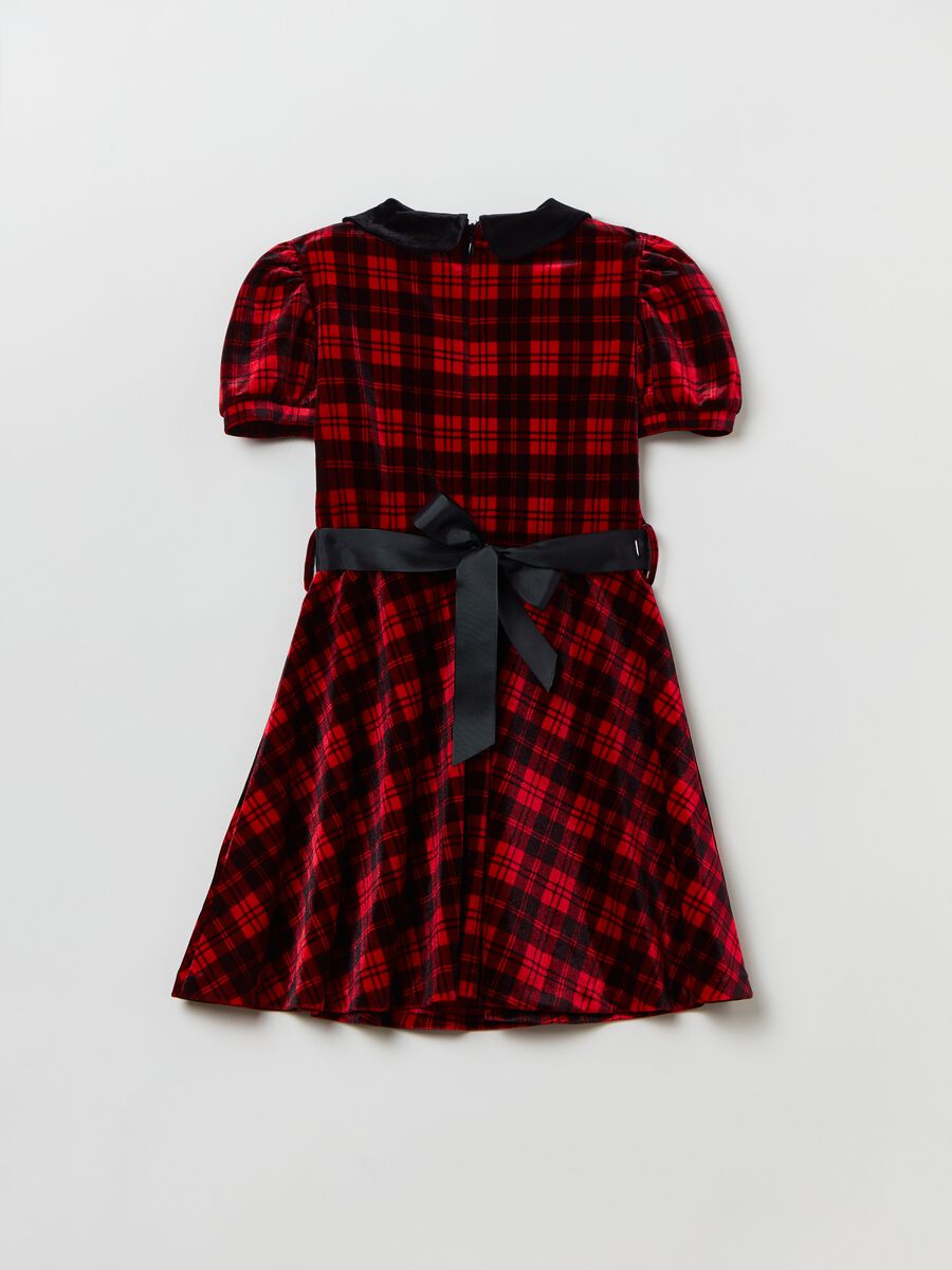 Abito in velluto con fantasia tartan_1