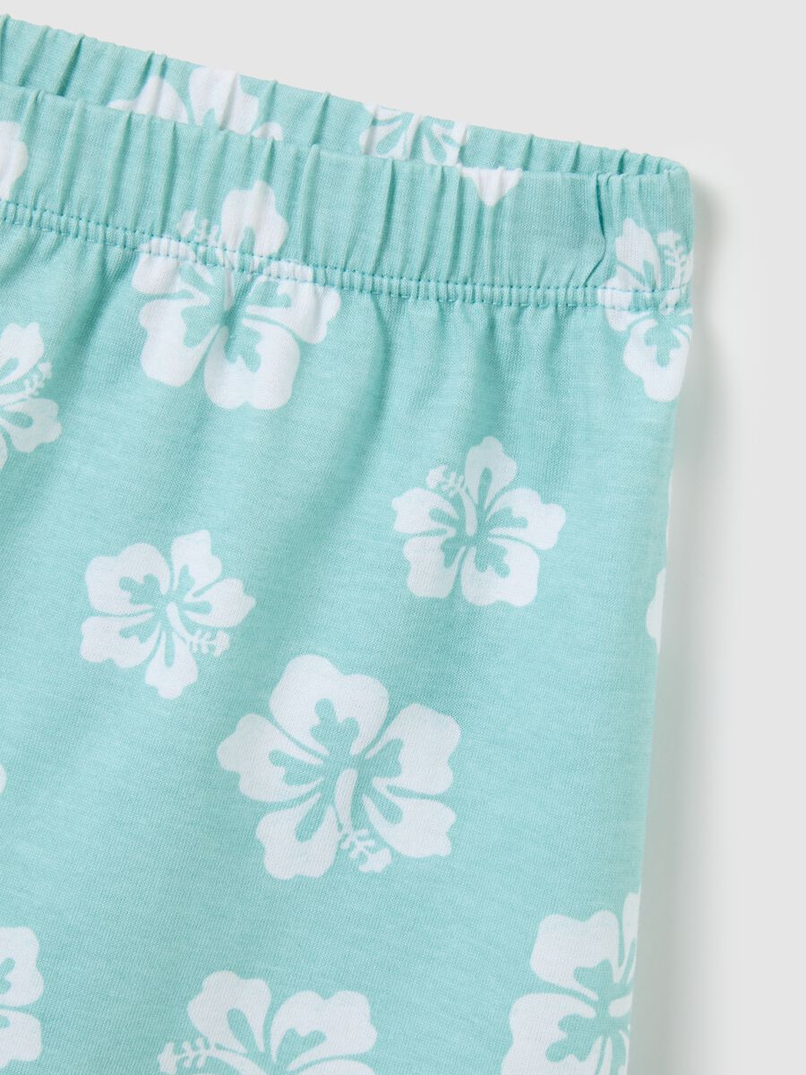 Completo estivo da ragazza in puro cotone bianco e verde_2