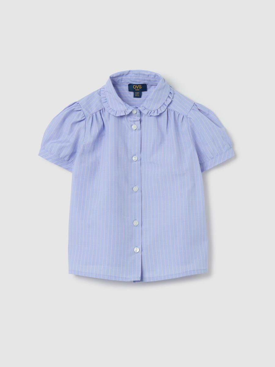 Short-sleeved shirt with striped pattern_0