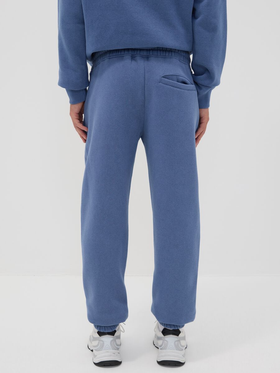 Blue cotton-blend joggers with logo_2