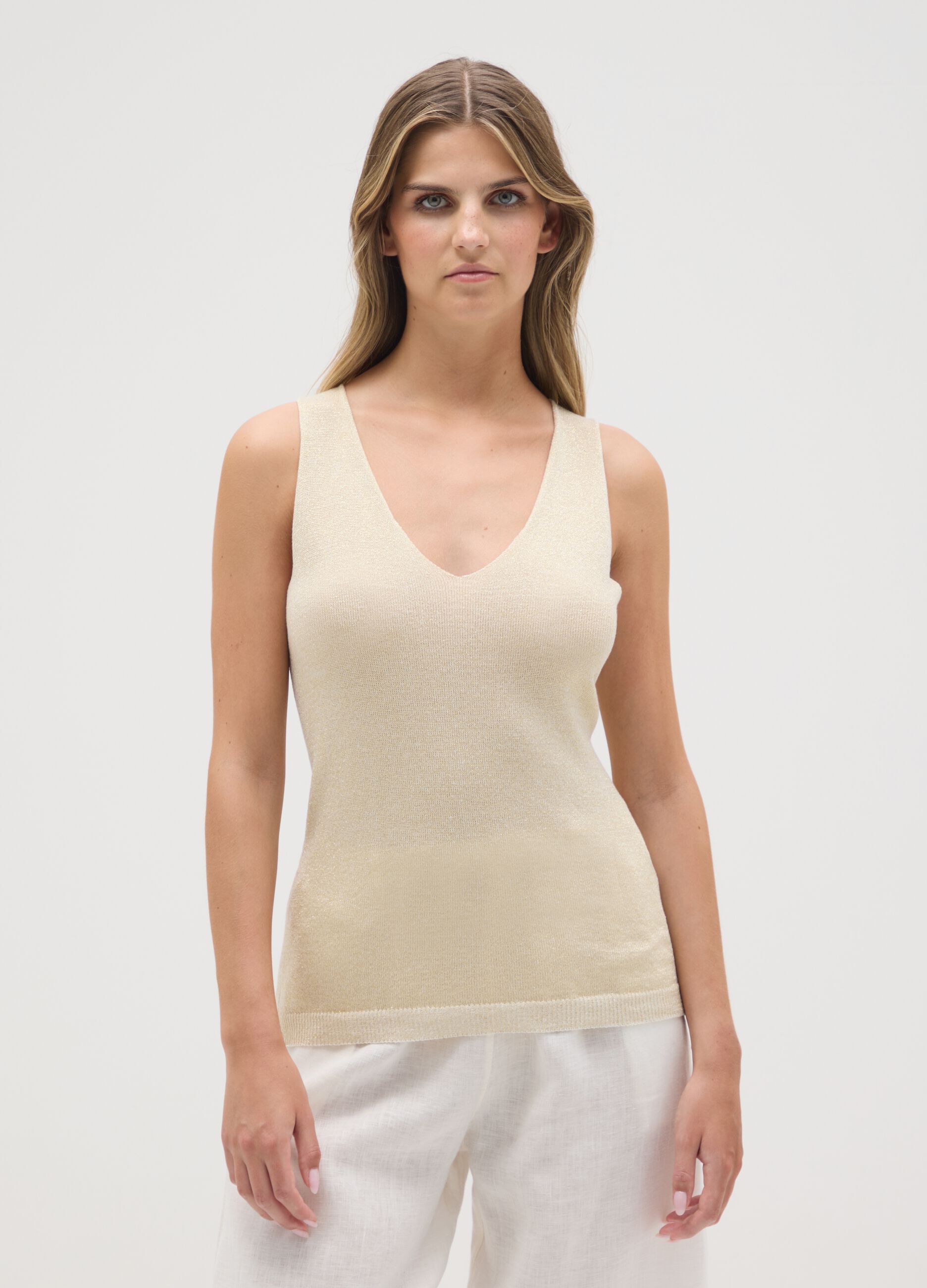 Gold regular fit women's viscose blend top