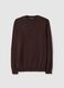 Brown crew neck sweater in pure cashmere regular fit_4