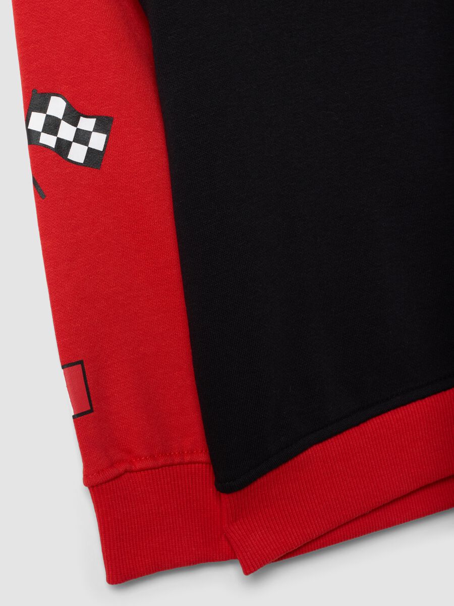 Felpa nera e rossa in fleece di misto cotone a tema Ducati_3