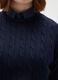 Blue Knitted Sweater with Round Neck_2