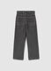 Girls' grey cotton denim trousers with regular fit_4