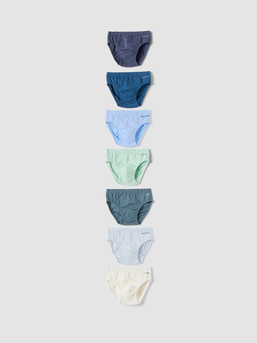 Seven-pack of multicolour briefs in pure organic cotton_0