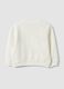 White oversized pure cotton sweatshirt with heart print for baby girl_1