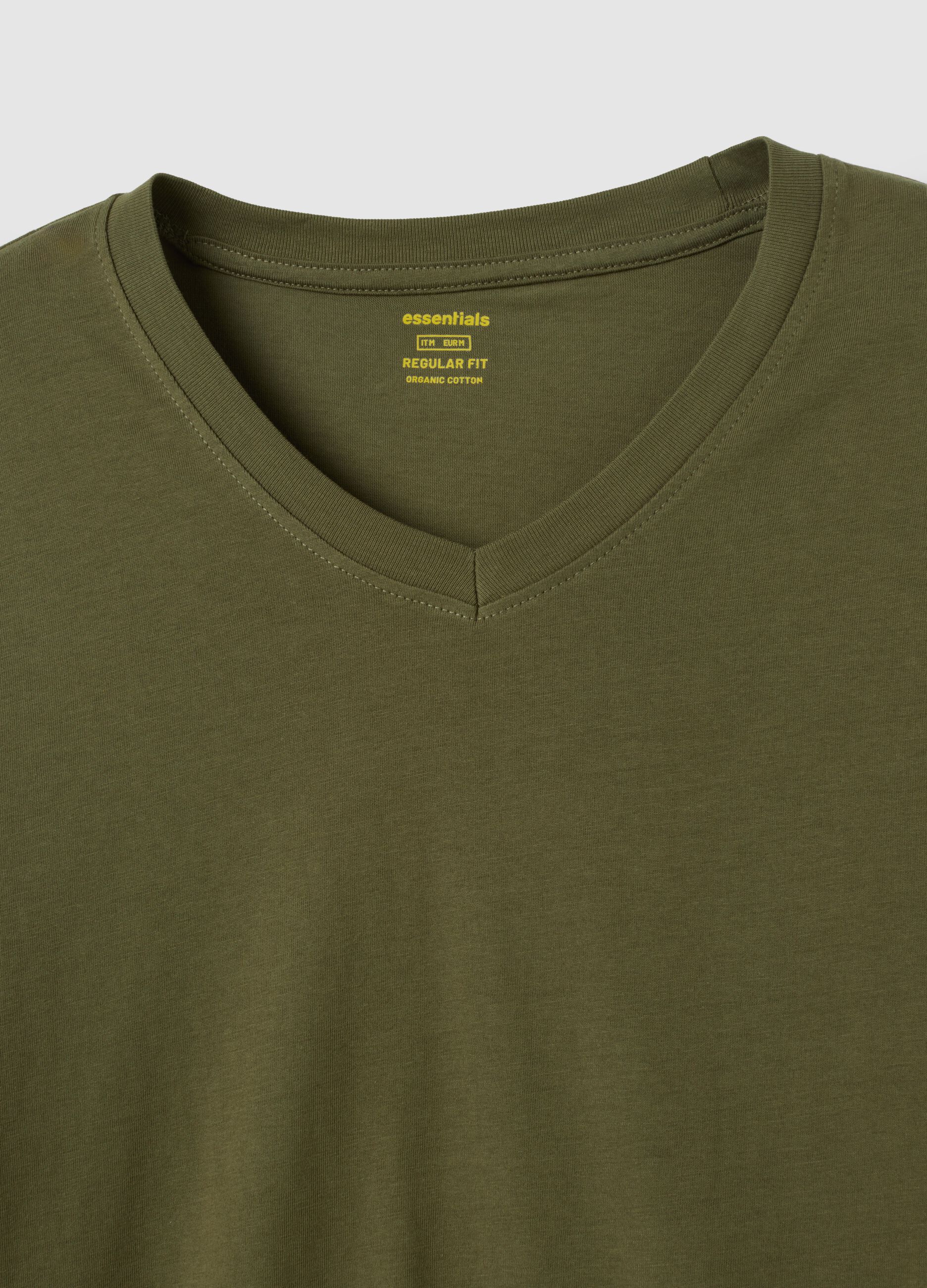 T-shirt in puro cotone verde regular fit
