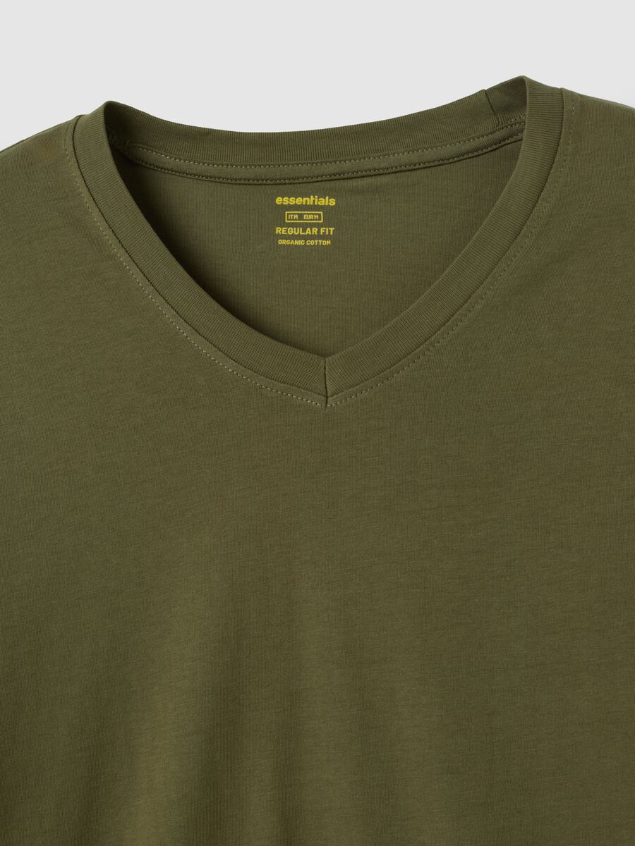 T-shirt in puro cotone verde regular fit_5