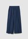 Blue Linen Blend Wide Leg Trousers_4