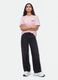 Pink relaxed-fit pure cotton T-shirt with print_0