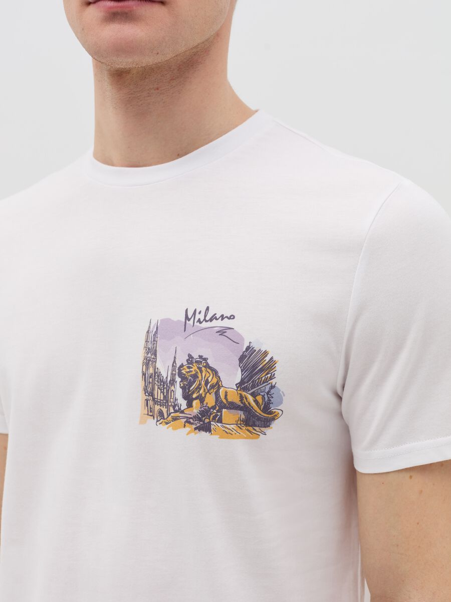 Cotton T-shirt with "Milano" print_2