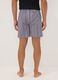 Blue organic cotton checked pyjama shorts_3