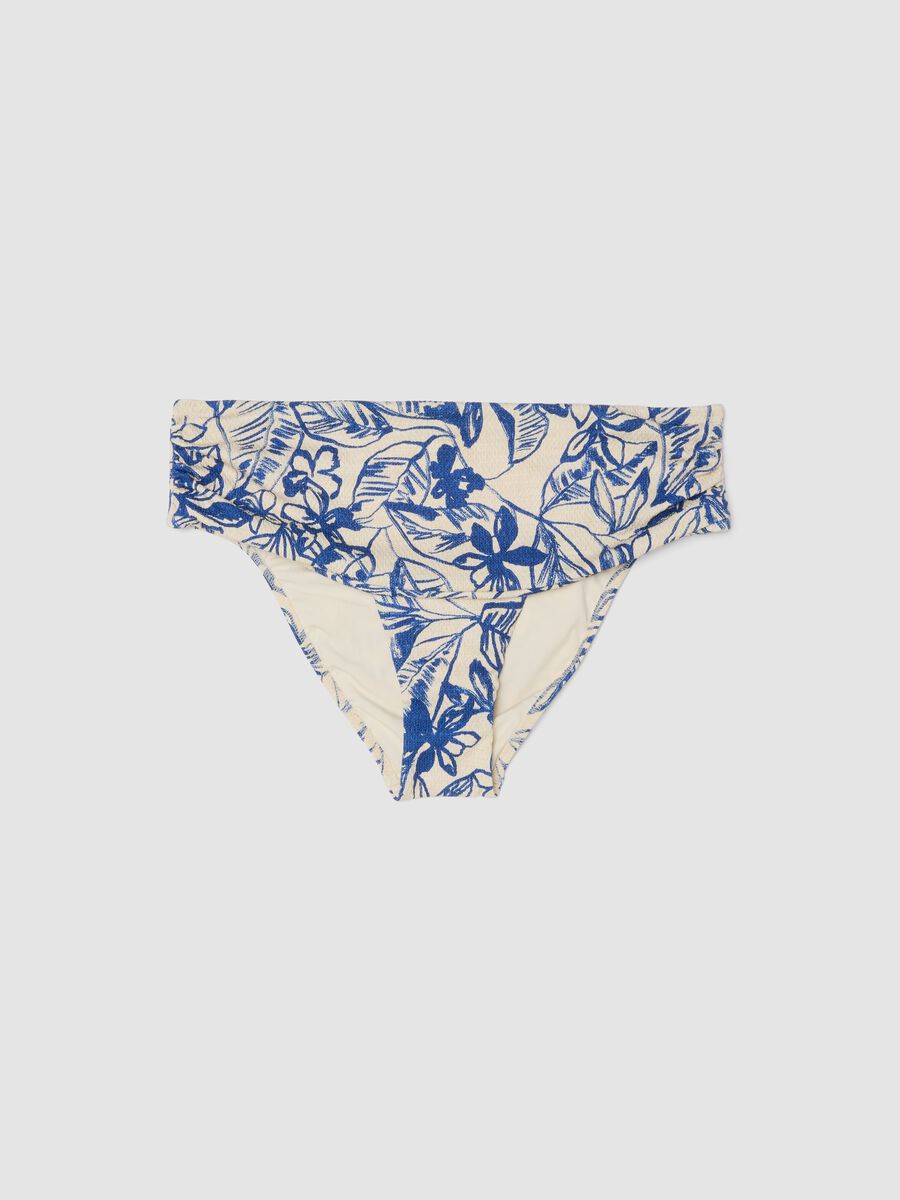 Slip bikini blu e beige in tessuto elasticizzato_4