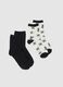 Multicoloured stretch cotton mix sock twin-pack_0