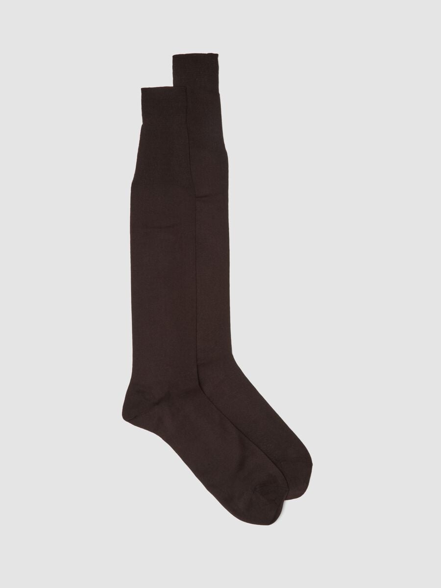 Calze lunghe marroni in puro cotone_0