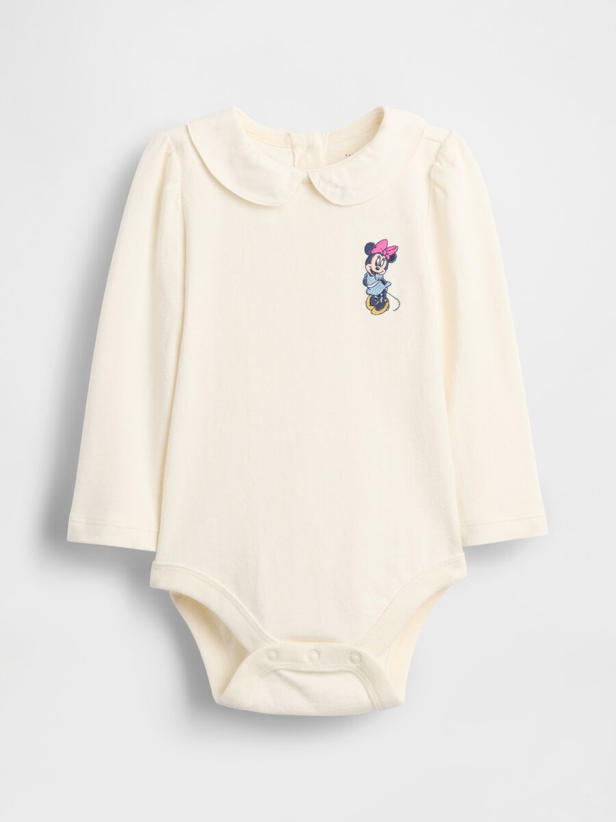 White baby bodysuit with collar_0