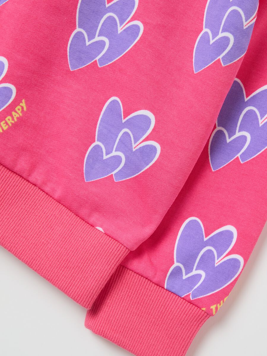 Full-zip con cappuccio e stampa cuori_3