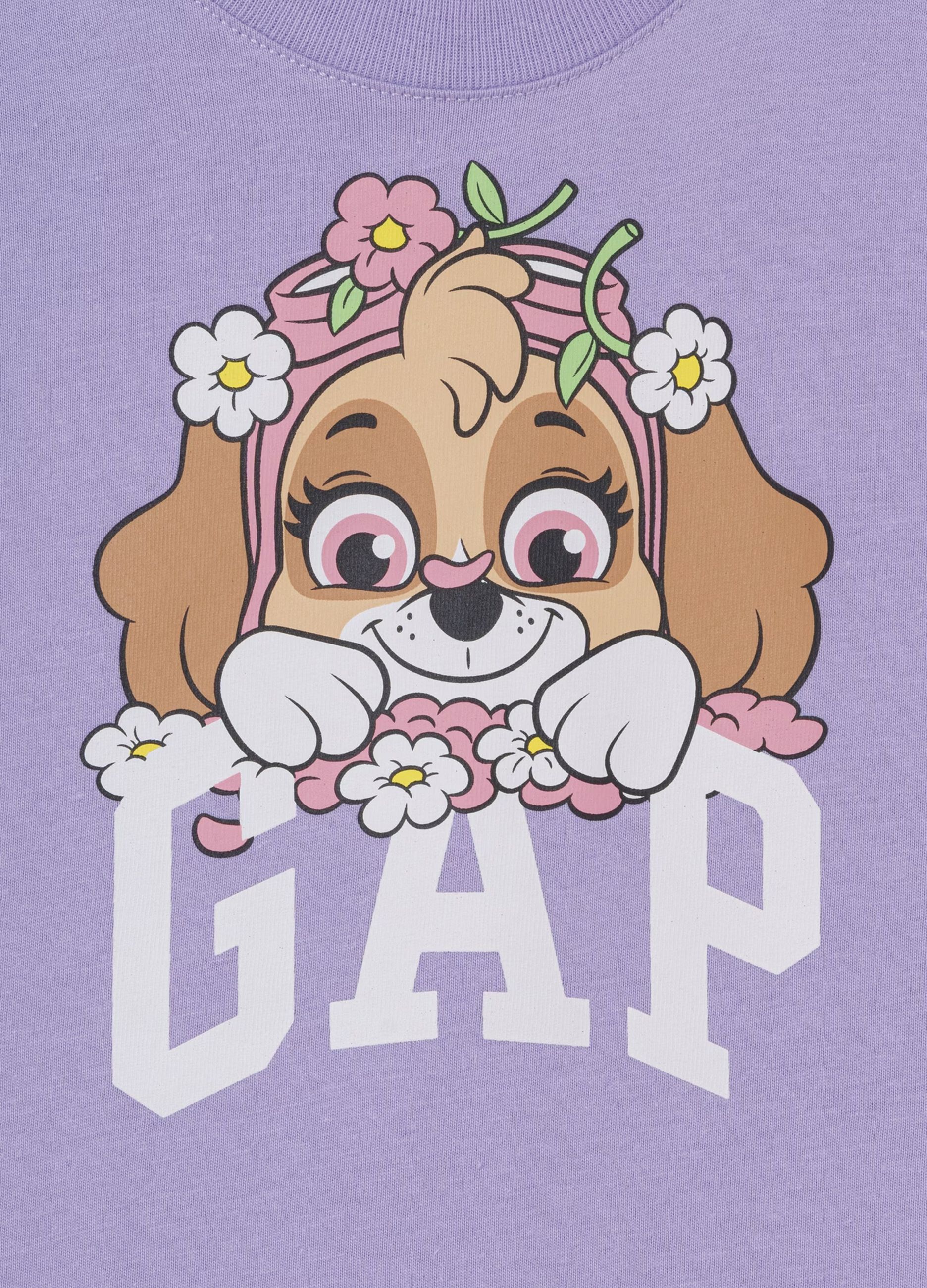 Purple T-shirt in cotton with Skye print