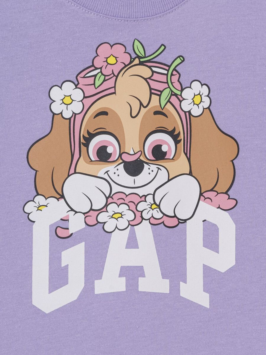 Purple T-shirt in cotton with Skye print_2