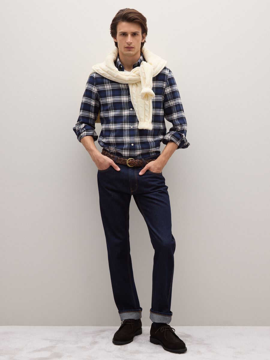 Multicolour checkered shirt in pure cotton, regular fit flannel_2