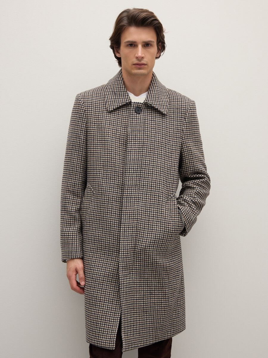 Cappotto lungo a quadri multicolor regular fit_1