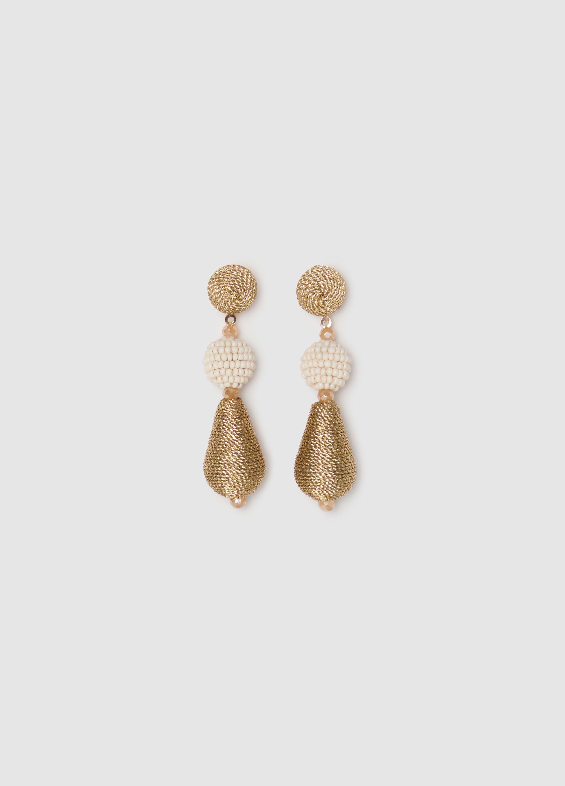 Long earrings with teardrop pendants