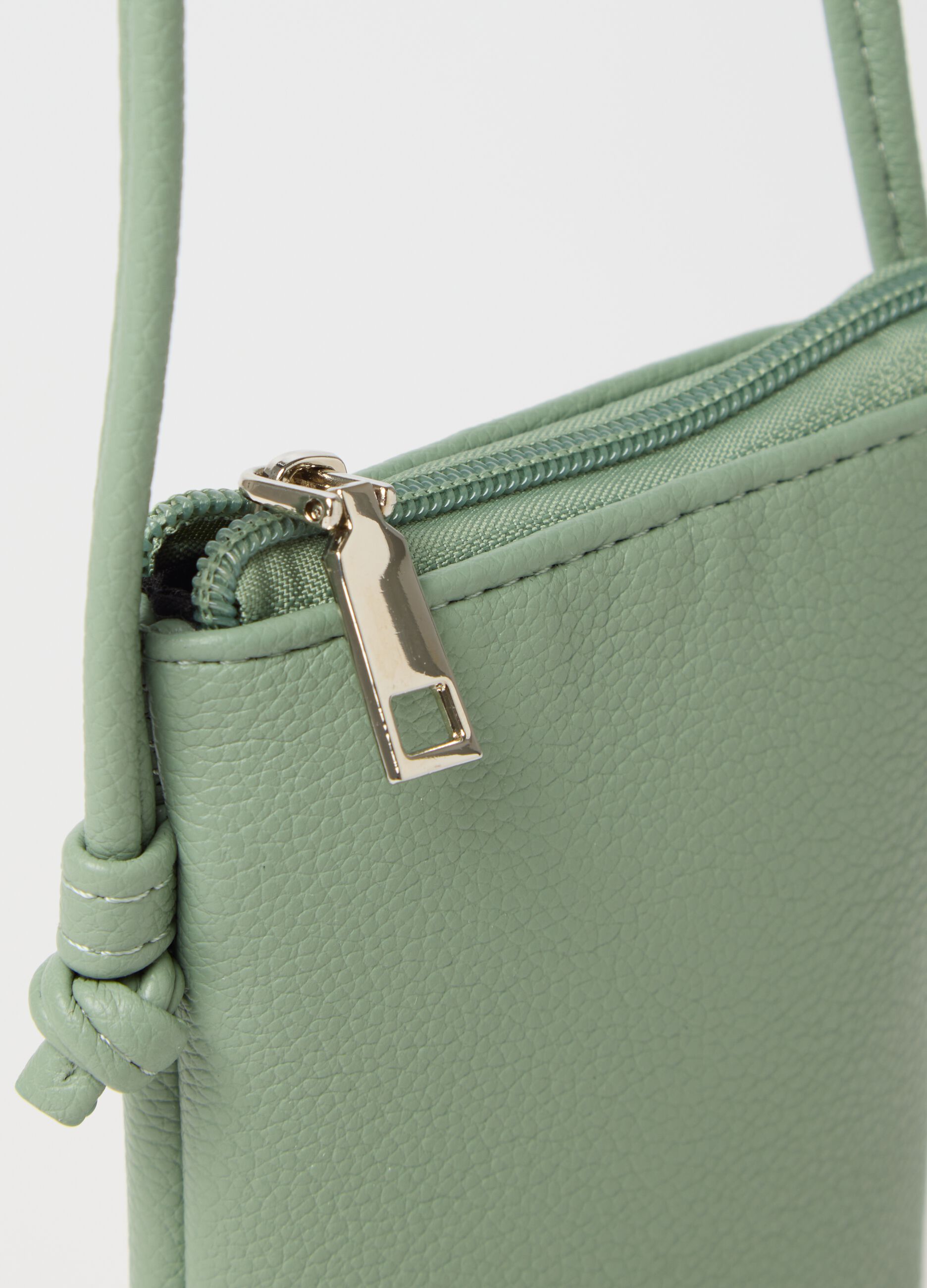 Green mobile phone holder with shoulder strap