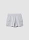 Grey cotton blend cargo shorts for girls relaxed fit_3
