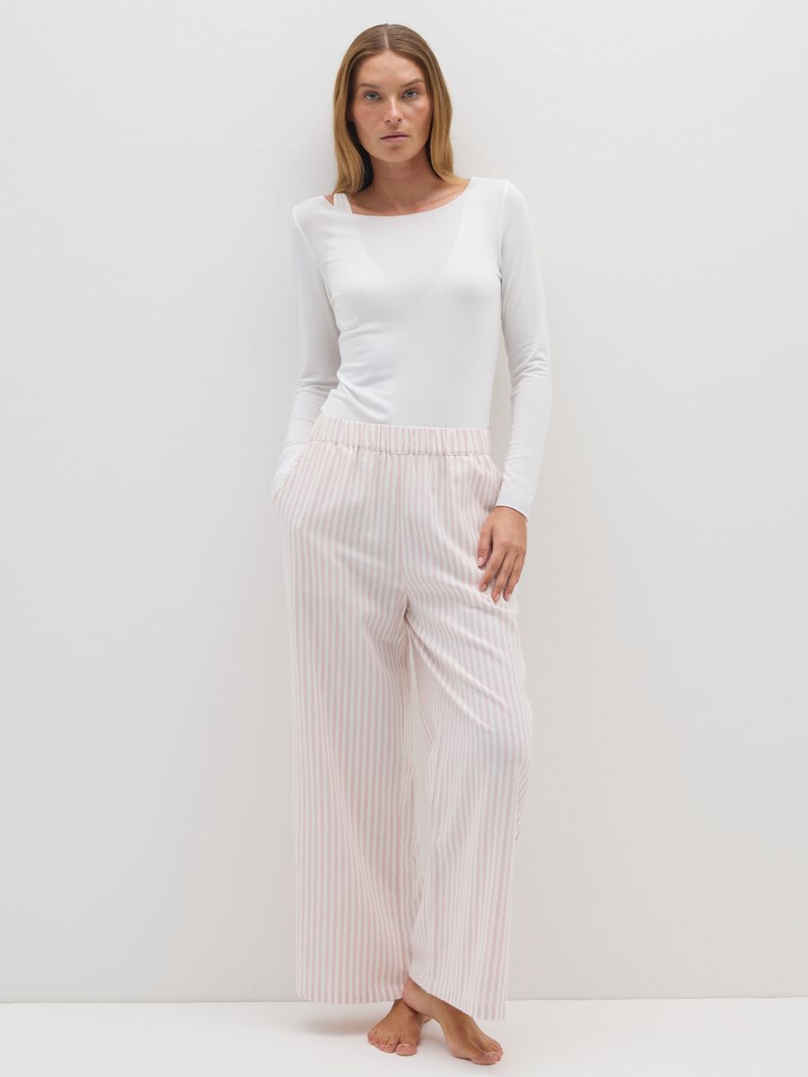 Pantaloni pigiama in puro cotone multicolor regular fit_0