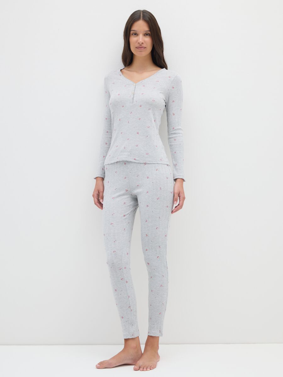 Maglia da pigiama in cotone grigia_0