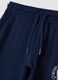 Blue pure cotton joggers with print_1