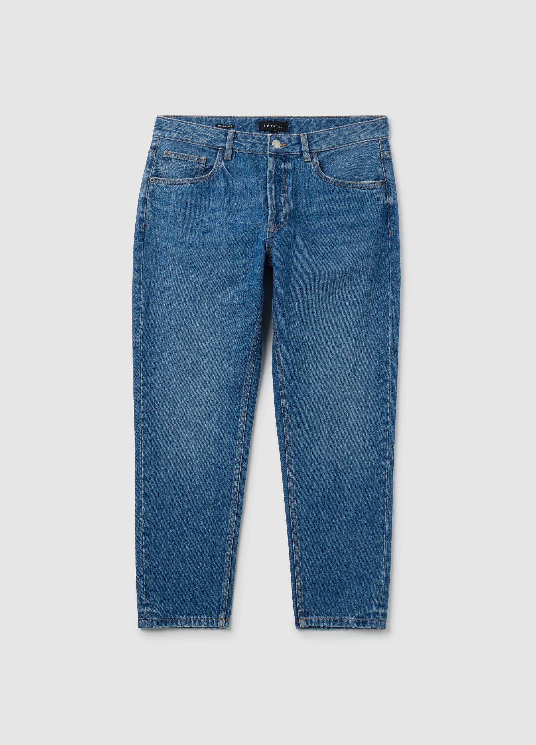 Jeans da uomo in puro cotone denim slim fit