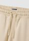 Girls' beige regular fit jogging trousers in pure cotton_2