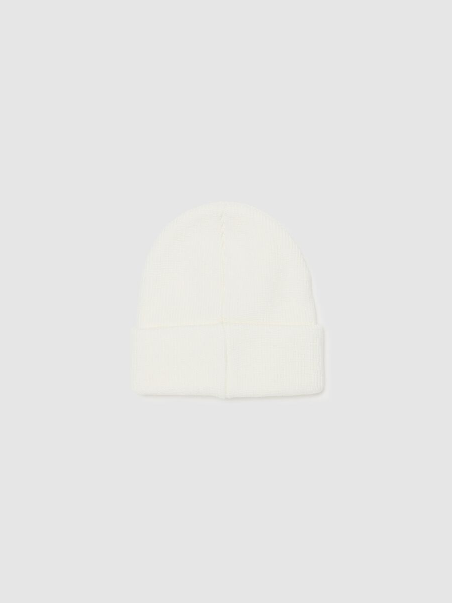 Knitted hat with "NYC College" patch_1
