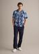 Men&rsquo;s organic cotton blue short-sleeve shirt with floral print_1