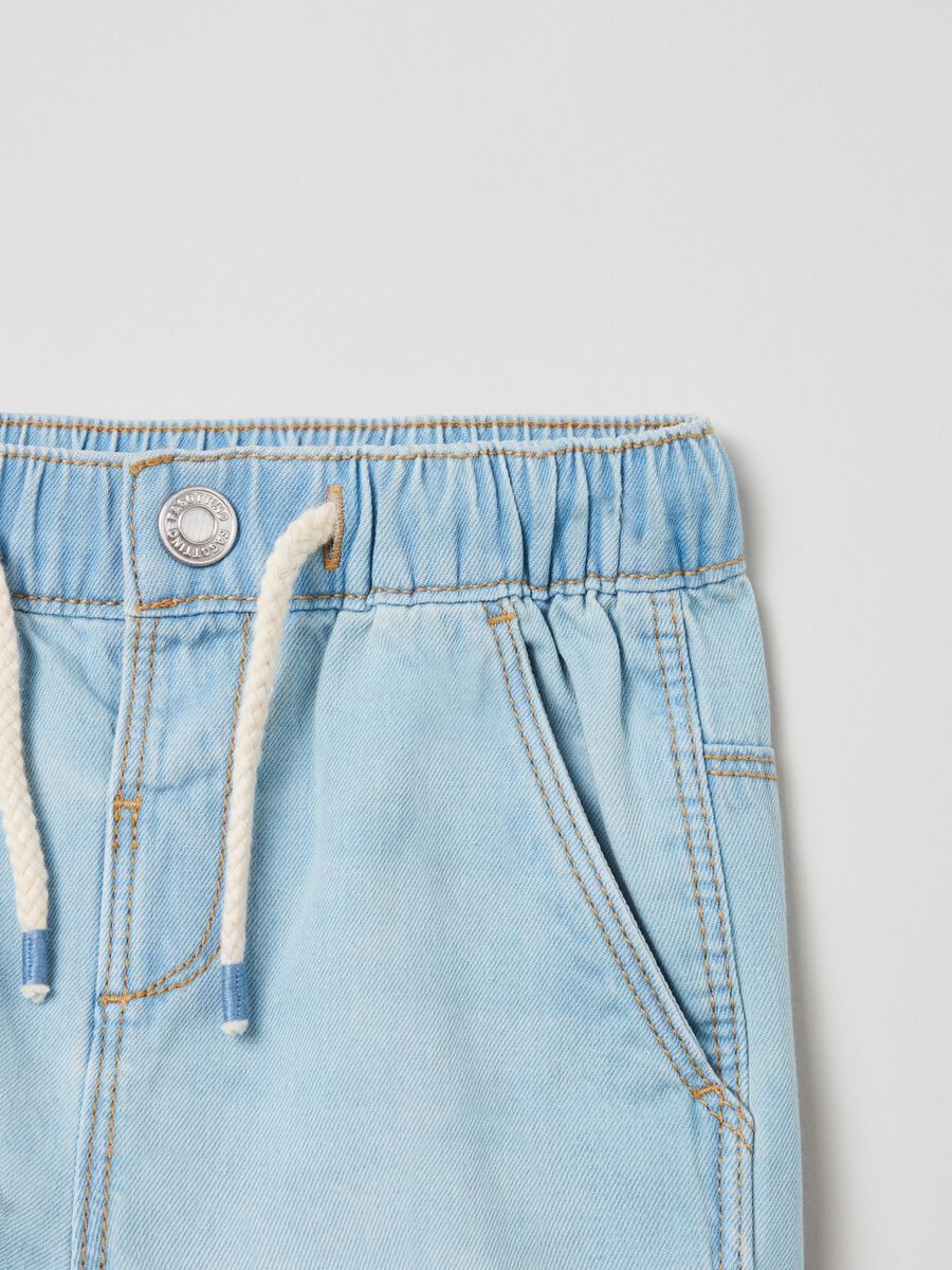 Shorts in denim con coulisse_2