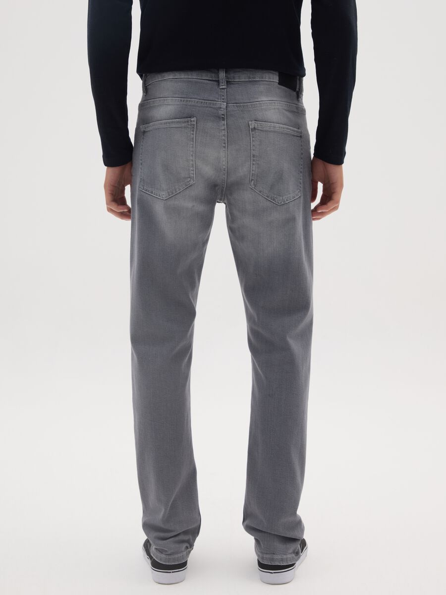 Jeans denim in cotone grigi slim fit_2