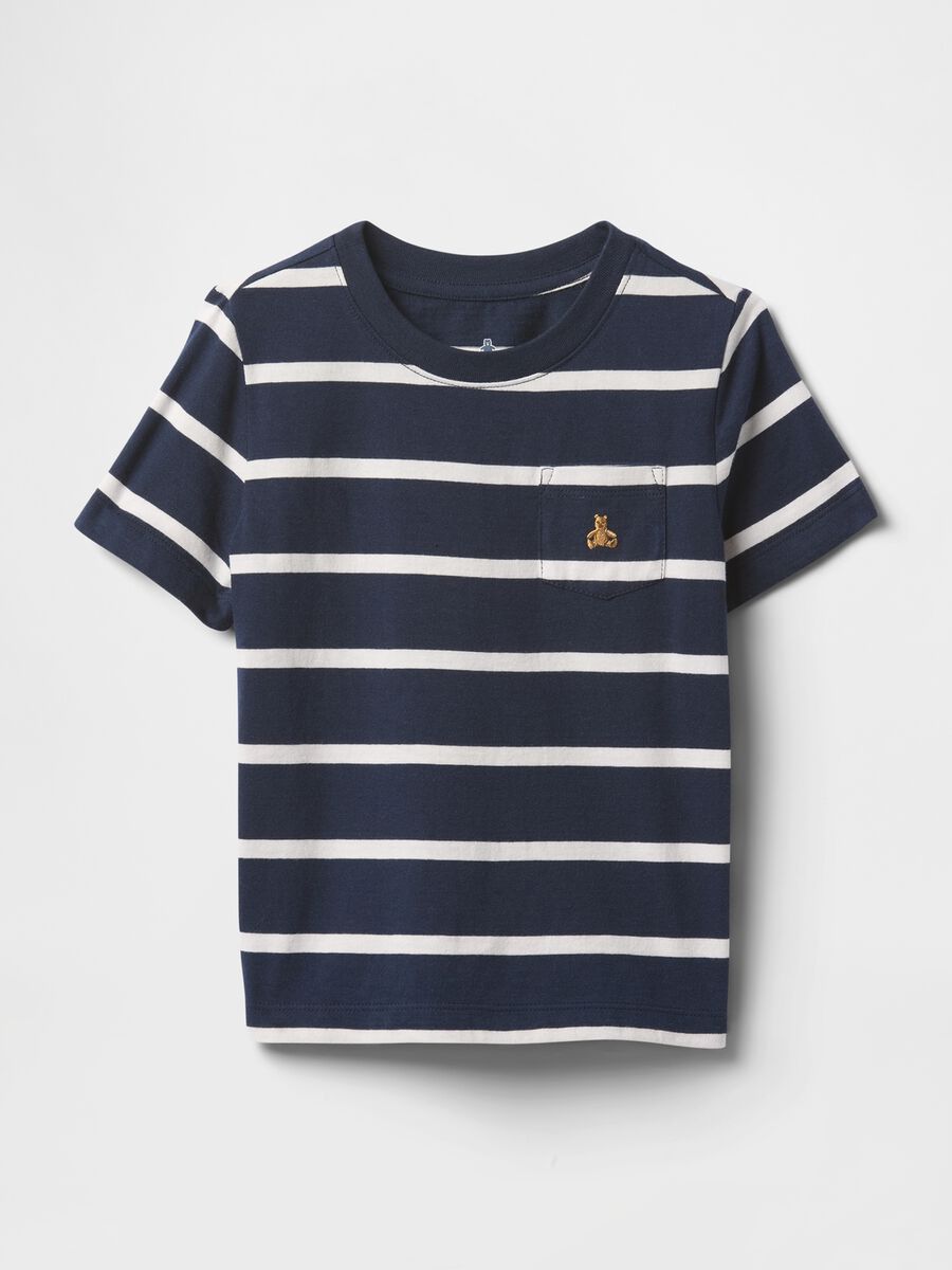 Blue and White Striped T-shirt_0