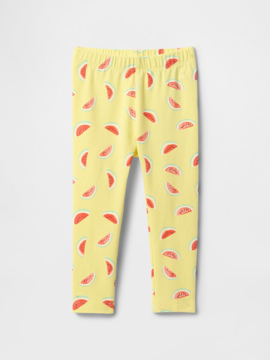 Yellow leggings with watermelon pattern_0